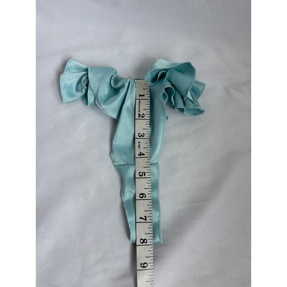 Victorias Secret Satin Baby Blue Ruffle Vintage Underwear Panty New S Lingerie - Picture 6 of 6
